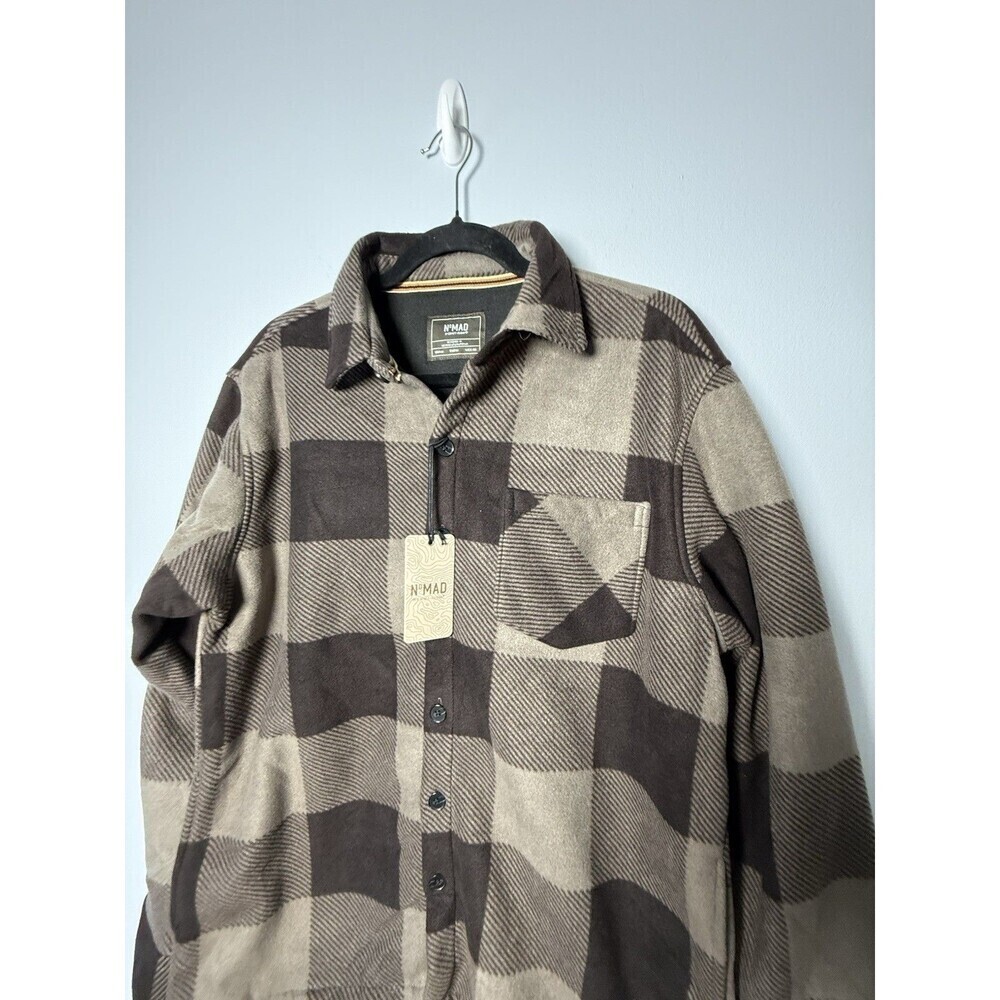Nomad Shirt Mens Medium Flannel Long Sleeve Button Up Check Brown NWT - Picture 3 of 11